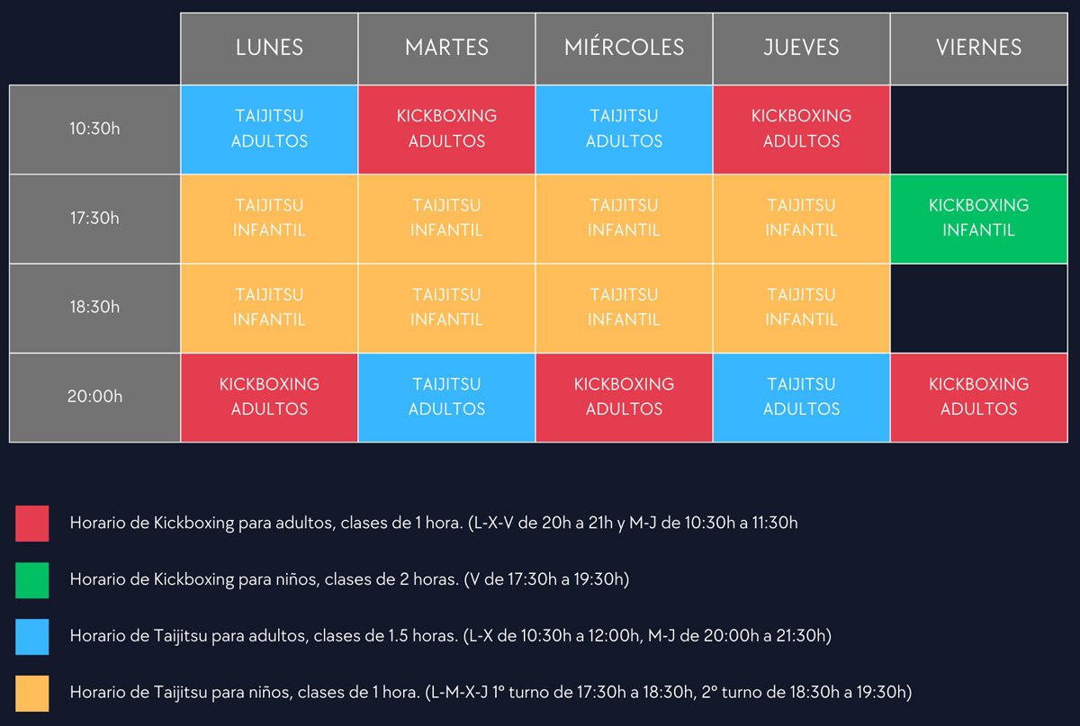 horarios gym bushis